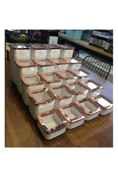 VİP AHMET White Copper 20 Pieces Storage Container