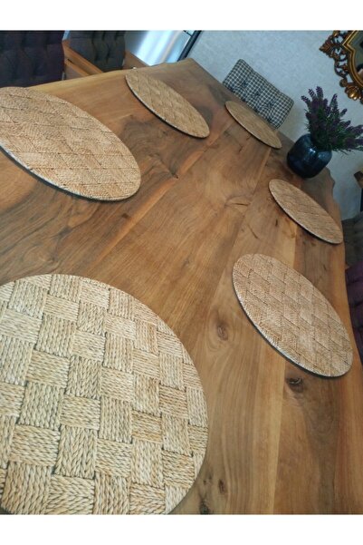 Ayşemce 6 Lı Amerikan Servis (hasır Örgü Desen Baskılı Supla)