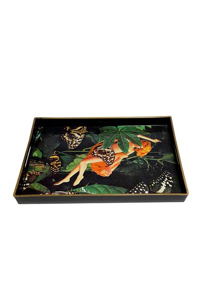 Lucky Art Upright Forest Patterned Tray 45x31 Cm