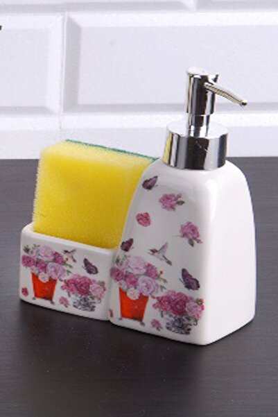 Keskinbıçak Porselen Süngerli Desenli Sıvı Sabunluk Kz311-3