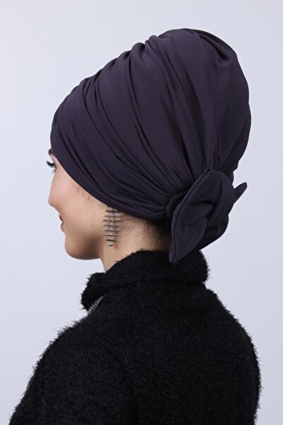 Nowa Scarf Filled Bow Removable Reversible Bonnet Smoked