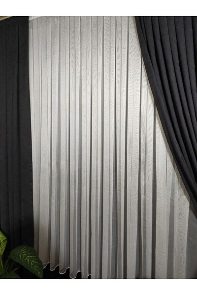 Brillant White Pleated 1/3 Tight Pleated Monaliza Tulle Curtain