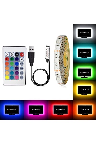 Triline Tv Arkası Silikonlu Kumandalı Rgb Led Şerit 16 Renk - Rgb - 5metre