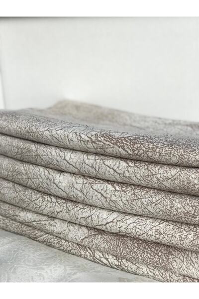 Madame Blue Lüx Nubuk Damarlı Kaymaz Koltuk Çekyat Örtüsü Toprak