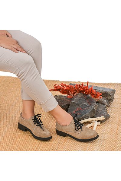 Moosefield Women's Beige Genuine Leather Shoes