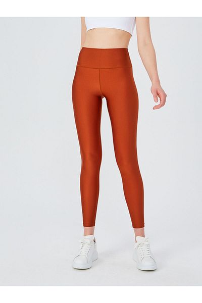 UP&FIT High Waist Shiny Leggings Cinnamon