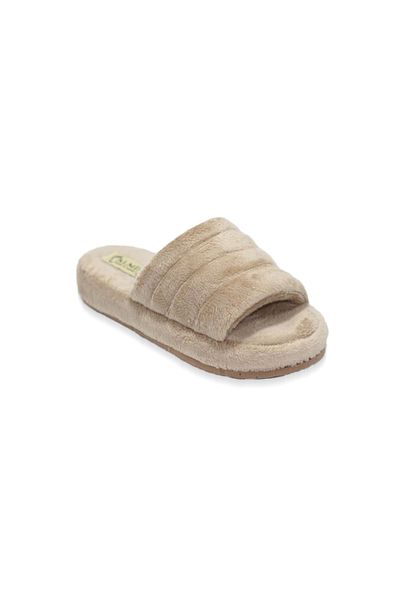buci Papuci de casă casual maro de pluș pentru femei