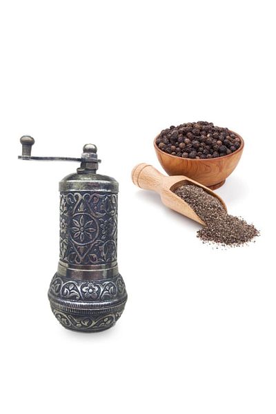 Fantom Historic Zamak Chubby Black Pepper Hand Grinder 11 cm