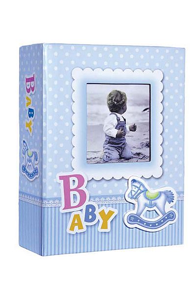 GünTech 10x15 100 Luxury Baby Album Φωτογραφιών με Παράθυρο Μπλε