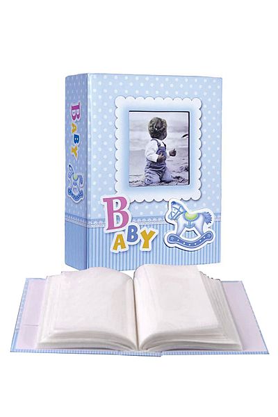 GünTech 10x15 100 Luxury Baby Album Φωτογραφιών με Παράθυρο Μπλε