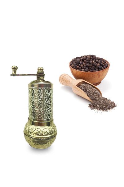 Fantom Historic Zamak Chubby Black Pepper Hand Grinder 11 cm