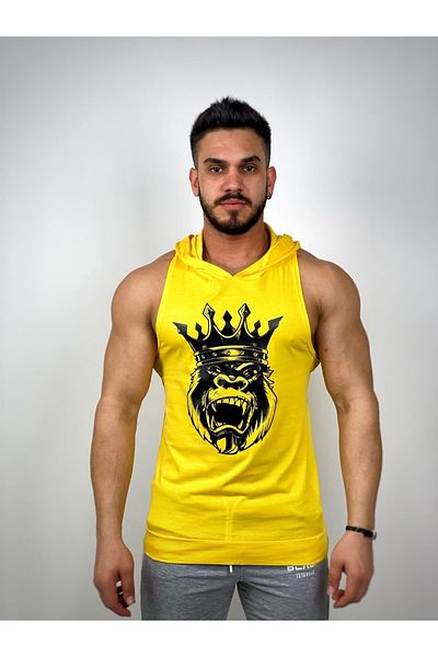 BLACK - Tricou de fitness cu glugă King Kong