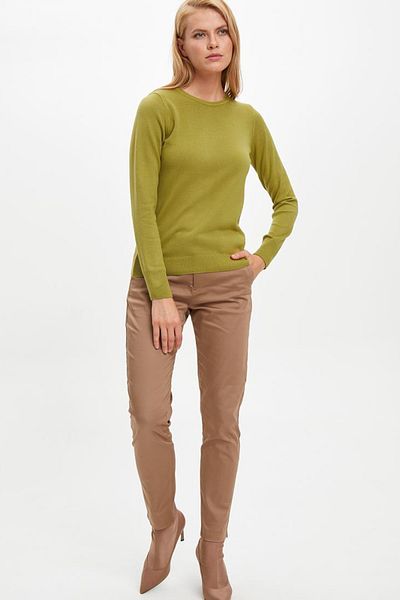 DeFacto Basic Crew Neck Relax Fit Extra Soft Cashmere Textured Knitwear Sweater
