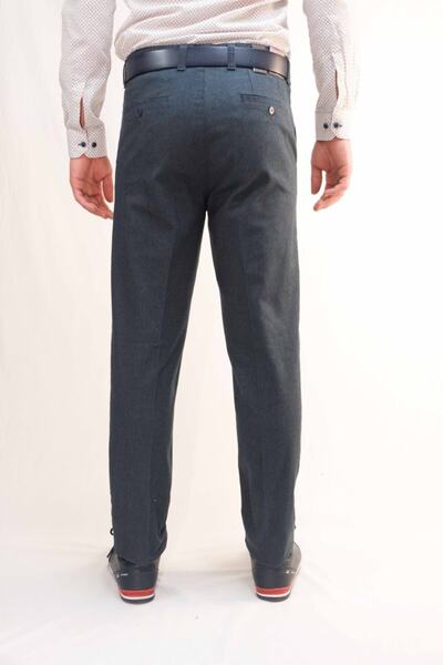 Bomonti Men's Khaki Classic Cotton Lycra Herringbone Trousers