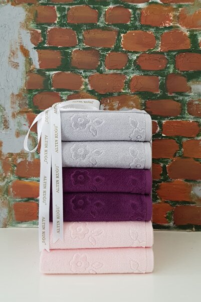 Özdilek Mayra Havlu 6'lı -pembe K.lila Gri