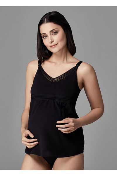 Dagi Women's Black Maternity Breastfeeding Undershirt