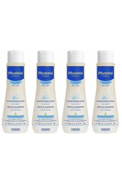 Mustela شامبو أطفال لطيف مكون من 4 قطع - غير لاذع، 200 مل