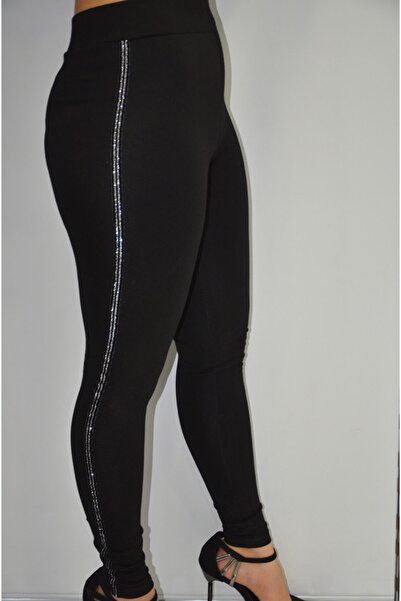 zeynep Women's Black Double Stripe Tights