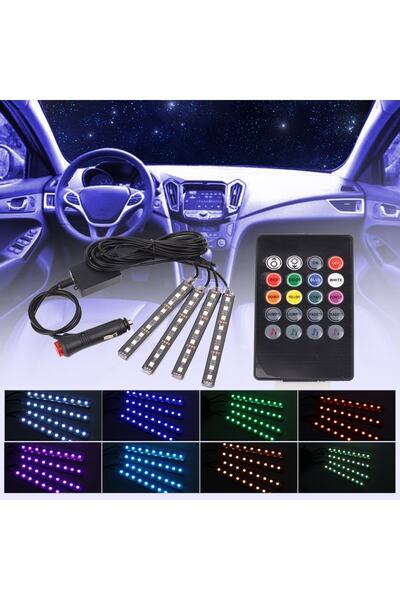 Unikum Lancia Voyager Araç Içi Ayak Altı Led Sese Duyarlı Rgb 12 Led Kumandalı