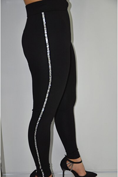 zeynep Women's Black Single Stripe Tights