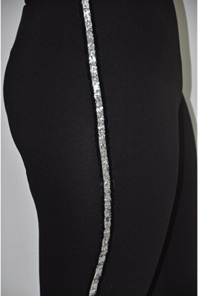 zeynep Women's Black Single Stripe Tights