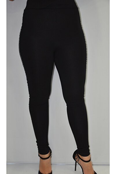 zeynep Women's Black Single Stripe Tights