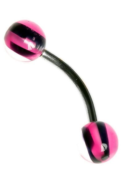 Rouge Moulin Curved Barbel - 316 L Bioplast Piercing Bar