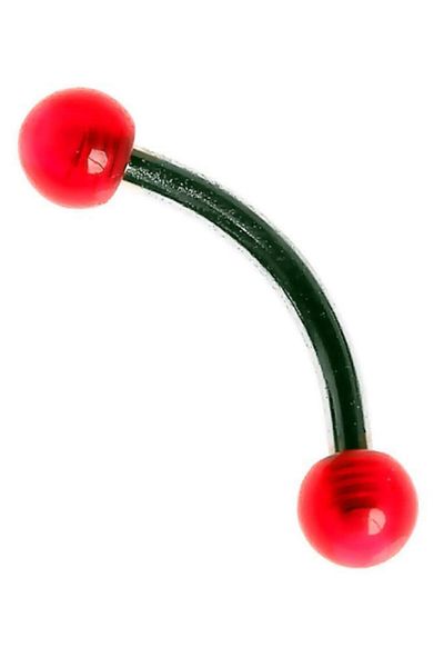 Rouge Moulin Curved Barbel - 316 L Bioplast Piercing Bar