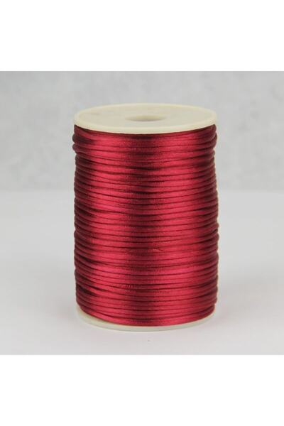 Hobigram Bordo Rengi Saten Iplik 10 Metre Fiyatıdır Çeşitli Süslemelerde Kull...