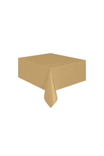 PARTİSERÜVENİ Gold Color Plastic Tablecloth 137x183 cm