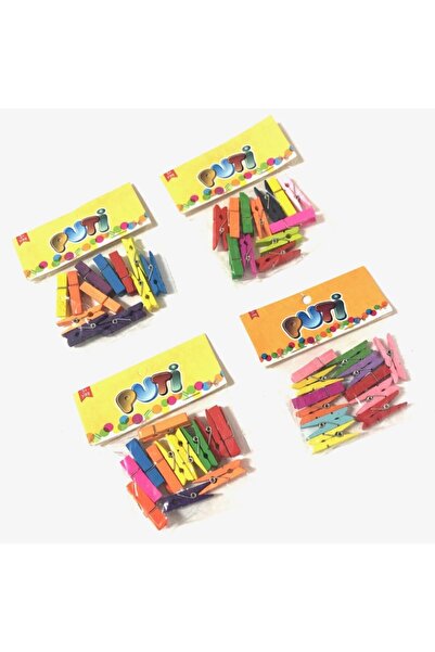 Puti Cuiță mare din lemn colorată 3,5 cm 48 buc