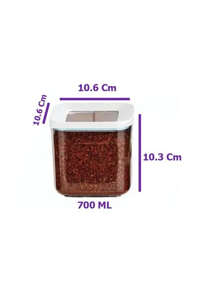 VİP AHMET 700ml Vacuum Food Jars - 3 Spice Dispensers