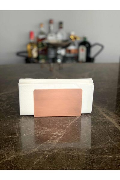 The Mia Brown Copper Plated Napkin Holder 13 X 8 cm
