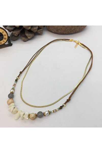 Porsuk Alternatif El Yapımı Etnik Otantik Bohem Inci Kolye