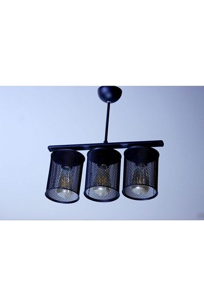 Uçar Rustic Chandelier Caged 3 Rows