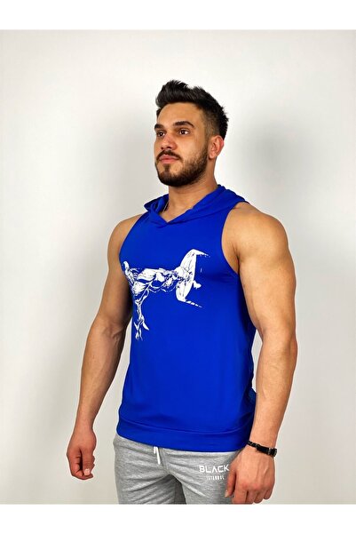 BLACK Чоловічий синій джокер з капюшоном фітнес-атлет