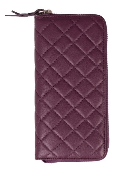 BLU Women's Purple Quilted Leather Wallet