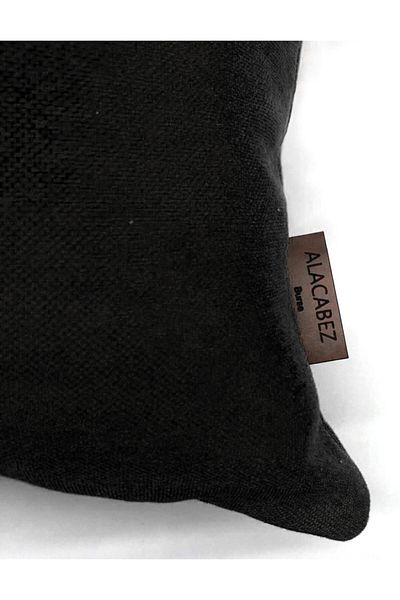 Alacastore Balcon de grădină cu textura moale în aer liber 43x43 2 bucăți husă de pernă combinată negru gri