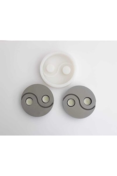 Genel Markalar Beyaz Yin Yang Silikon Mumluk Kalıbı, şık ve kullanışlı dekora...