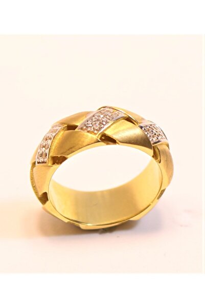 Güler Kuyumculuk Unisex Sarı El Işi Taşlı Alyans
