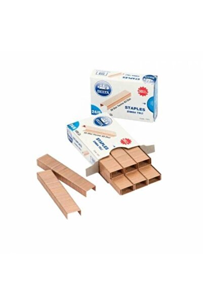 Delta دبابيس 24/6 باللون الأصفر - 1000 قطعة - 10 صناديق