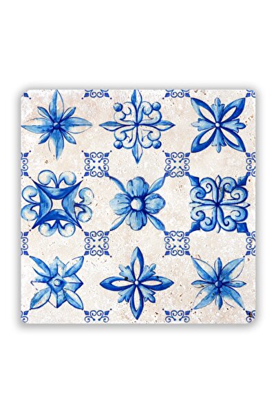 Oscar Stone Decor Natural Stone Printed Coaster (majolica-ornament) 10x10 Cm