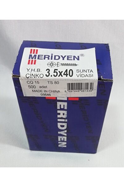 Meridyen Sunta Vidası 3,5 X 40 Mm 500 Adet Mdf Ahşap Vidası