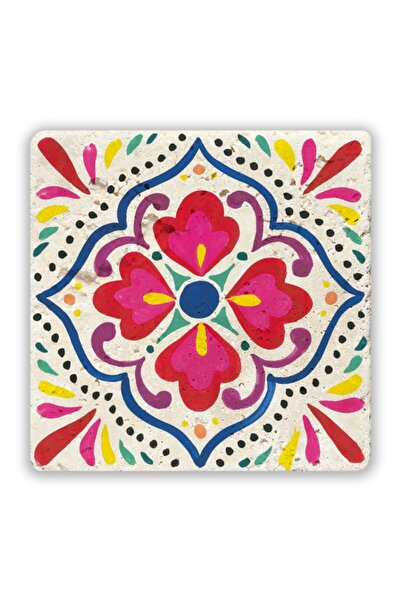 Oscar Stone Decor Natural Stone Printed Coaster Tile Pattern 10x10 Cm Stone C...