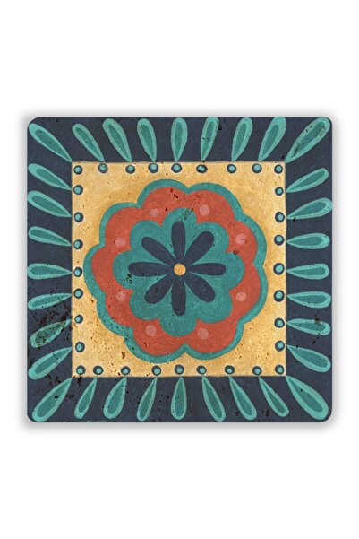 Oscar Stone Decor Natural Stone Printed Coaster Tile Pattern 10 Cm X 10 Cm - ...