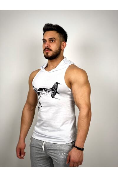 BLACK Чоловічий білий джокер з капюшоном, фітнес-комікс