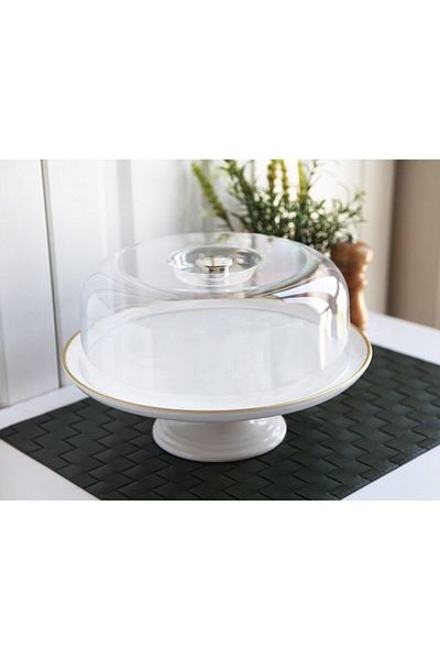 Tasarım Evi 13 Piece White Gold Cake Service Presentation Set