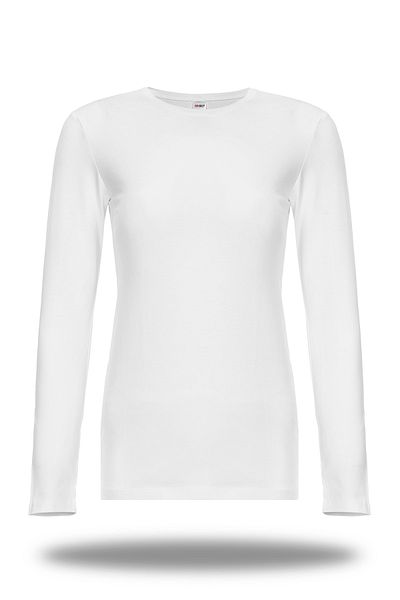 FSM1453 Body alb cu mânecă lungă pentru femei, cu elastic