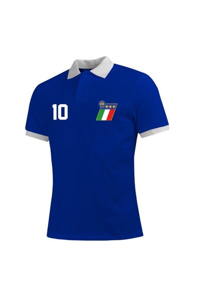 offsidesign Azzurri Італія Ретро Поло Tisort