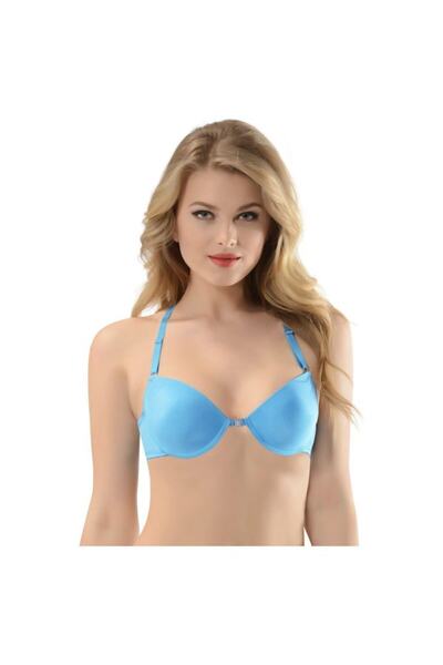 NBB 3683 Γυναικείο Μπλε Σουτιέν με Μπροστινό Κούμπωμα και Υποστήριξη 80 Bdn